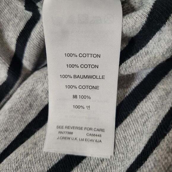 J.Crew Women's Roundneck Black Gray Stripe Long Sleeve Pullover Top - Picture 11 of 15